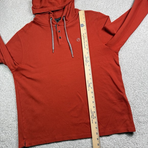Hammer Made Quarter Button Hoodie Sweatshirt 2XL Orange Red - Picture 5 of 7